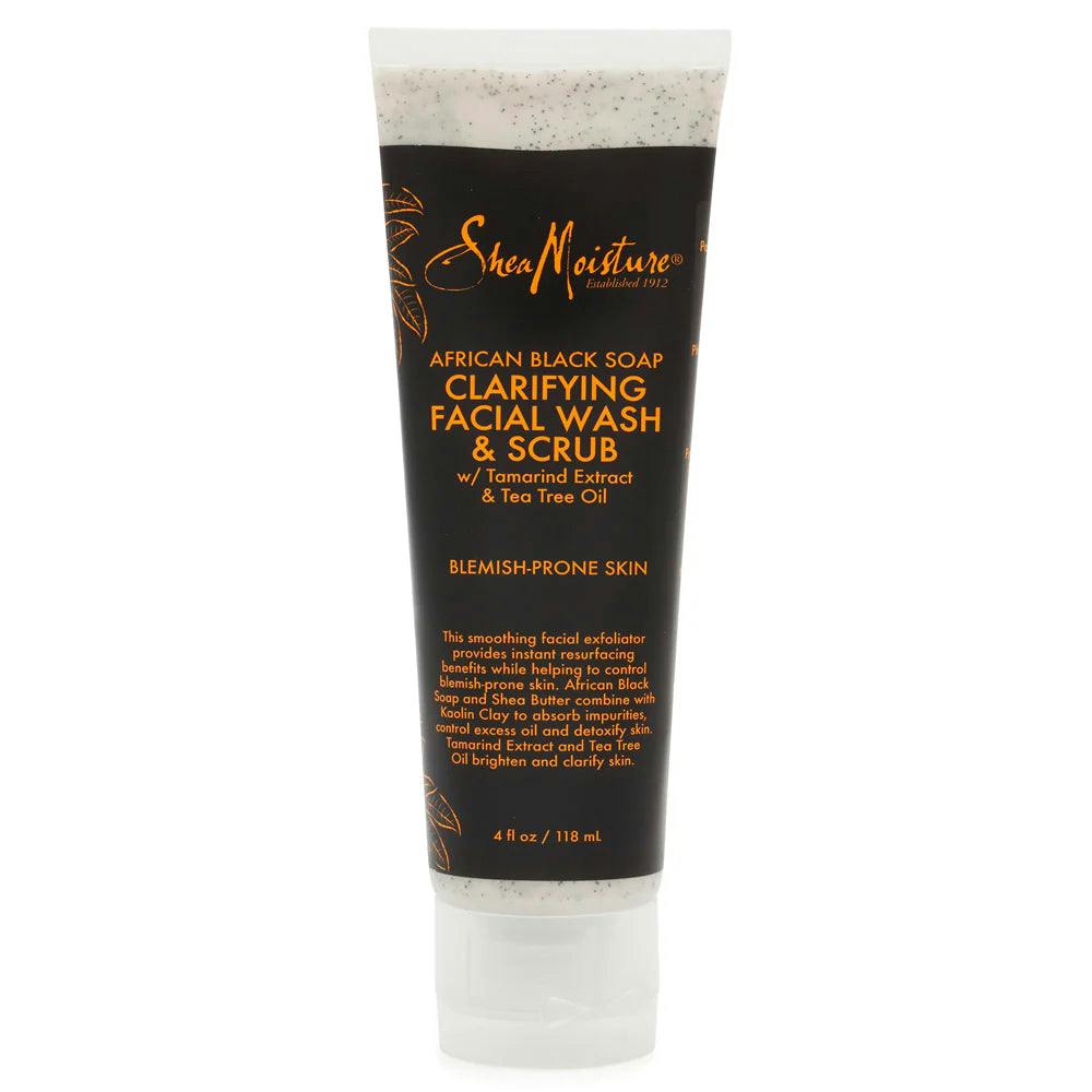 Shea Moisture African Black Soap Clarifying Facial Wash & Scrub 118ml