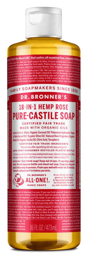 Dr. Bronner's Pure-Castile Soap Liquid Rose 237ml