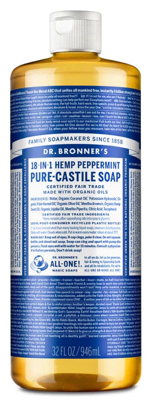 Dr. Bronner's Pure-Castile Soap Liquid Peppermint 946ml