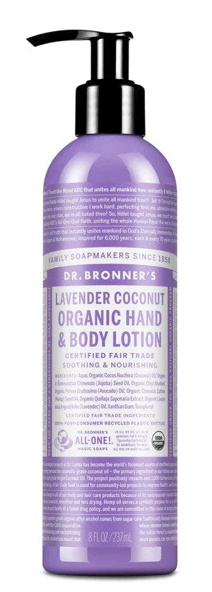 Dr. Bronner's Organic Hand & Body Lotion Lavender Coconut 237ml
